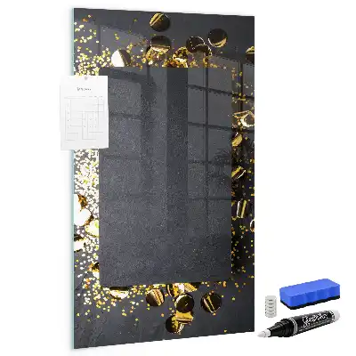 Beschreibbare Magnettafel im Design goldene Konfetti