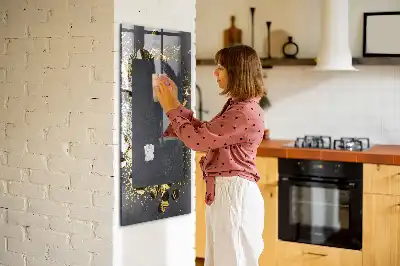 Beschreibbare Magnettafel im Design goldene Konfetti