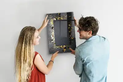 Beschreibbare Magnettafel im Design goldene Konfetti