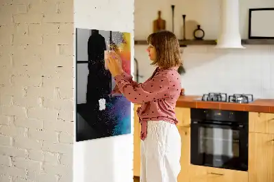 Magnettafel zum Beschriften in buntem Staubdesign