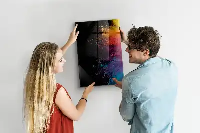 Magnettafel zum Beschriften in buntem Staubdesign