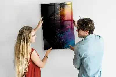 Magnettafel zum Beschriften in buntem Staubdesign