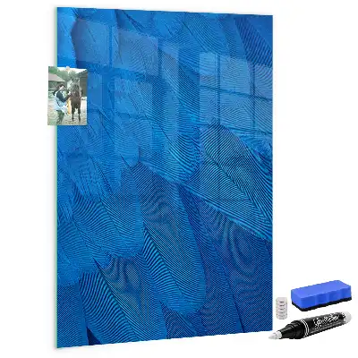 Magnettafel mit Vogelfedern-Motiv zum Beschreiben