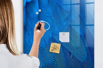 Magnettafel mit Vogelfedern-Motiv zum Beschreiben