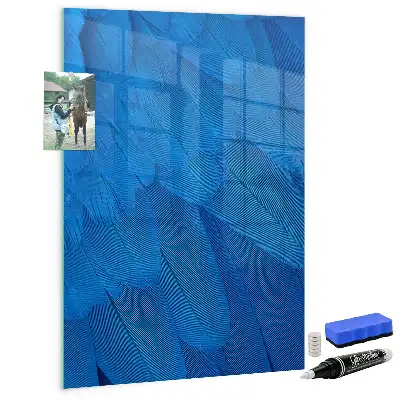Magnettafel mit Vogelfedern-Motiv zum Beschreiben