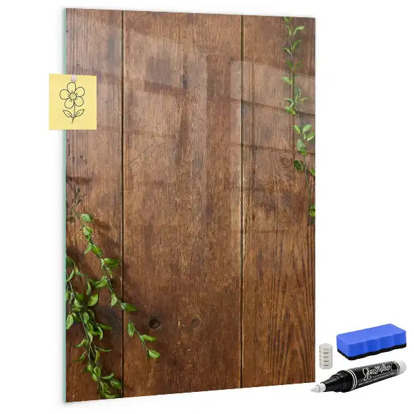 Beschreibbare Magnettafel aus rustikalem Holz