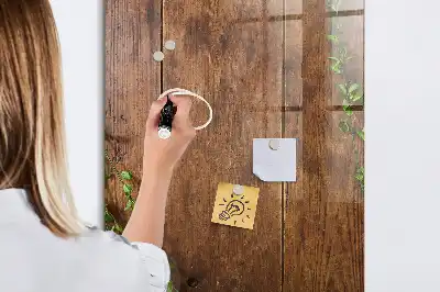 Beschreibbare Magnettafel aus rustikalem Holz