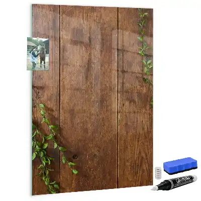 Beschreibbare Magnettafel aus rustikalem Holz