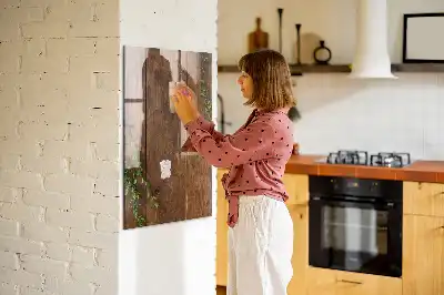Beschreibbare Magnettafel aus rustikalem Holz