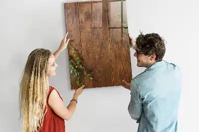 Beschreibbare Magnettafel aus rustikalem Holz