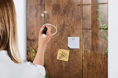 Beschreibbare Magnettafel aus rustikalem Holz