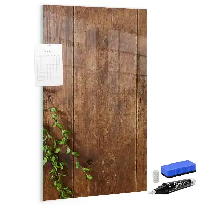 Beschreibbare Magnettafel aus rustikalem Holz