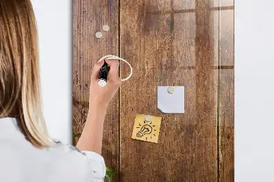 Beschreibbare Magnettafel aus rustikalem Holz