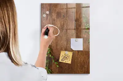 Beschreibbare Magnettafel aus rustikalem Holz
