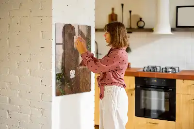 Beschreibbare Magnettafel aus rustikalem Holz