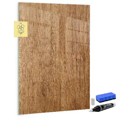 Beschreibbare Magnettafel in warmen Holztönen
