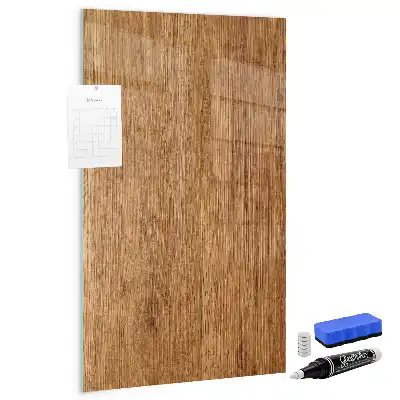 Beschreibbare Magnettafel in warmen Holztönen