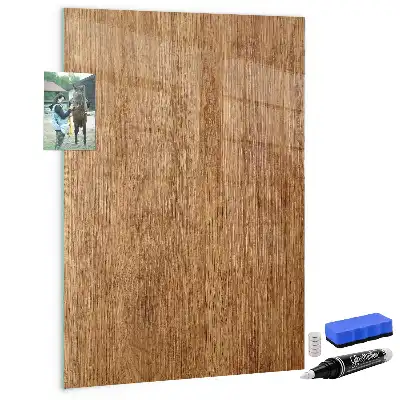 Beschreibbare Magnettafel in warmen Holztönen