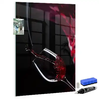 Magnettafel zum Schreiben Motiv verschütteter Wein