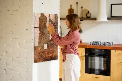 Magnettafel in Form eines Baumstamm-Querschnitts und beschreibbar