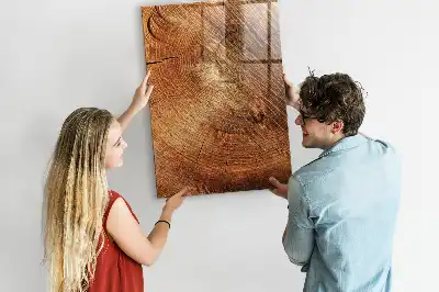 Magnettafel in Form eines Baumstamm-Querschnitts und beschreibbar