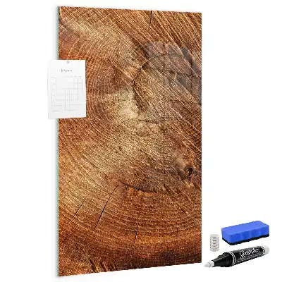 Magnettafel in Form eines Baumstamm-Querschnitts und beschreibbar