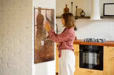 Magnettafel in Form eines Baumstamm-Querschnitts und beschreibbar