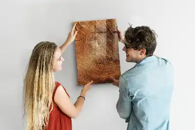 Magnettafel in Form eines Baumstamm-Querschnitts und beschreibbar
