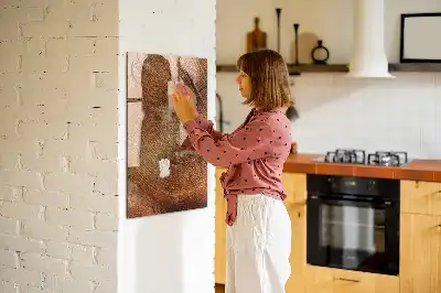 Magnettafel in Form eines Baumstamm-Querschnitts und beschreibbar