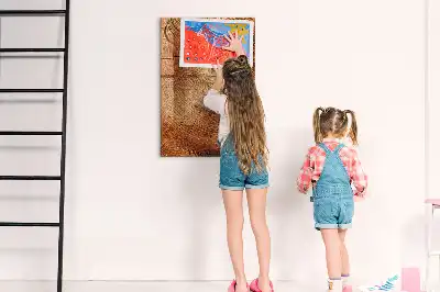 Magnettafel in Form eines Baumstamm-Querschnitts und beschreibbar
