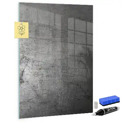 Beschreibbare Magnettafel aus zerkratztem Metall