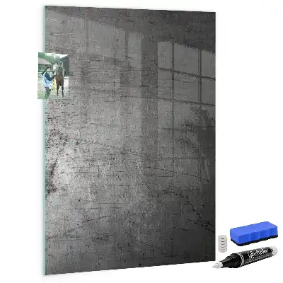 Beschreibbare Magnettafel aus zerkratztem Metall