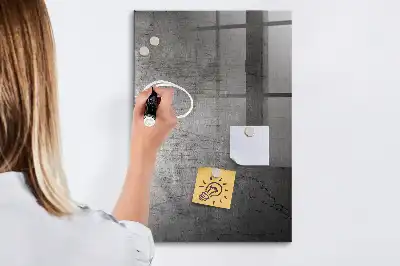 Beschreibbare Magnettafel aus zerkratztem Metall