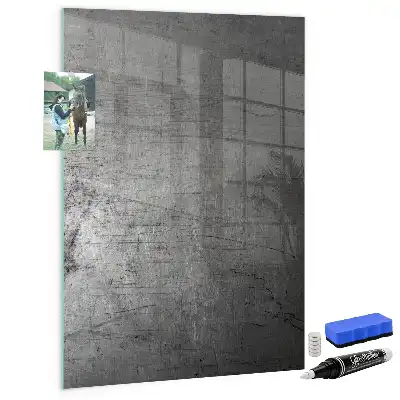 Beschreibbare Magnettafel aus zerkratztem Metall