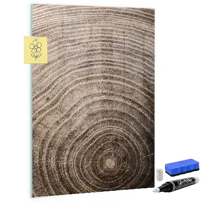 Beschreibbare Magnettafel mit Baumringe Motiv