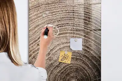Beschreibbare Magnettafel mit Baumringe Motiv