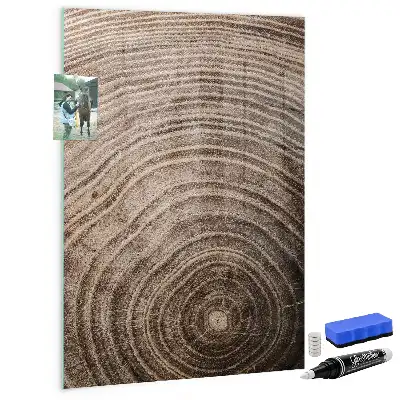 Beschreibbare Magnettafel mit Baumringe Motiv