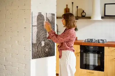 Beschreibbare Magnettafel mit Baumringe Motiv