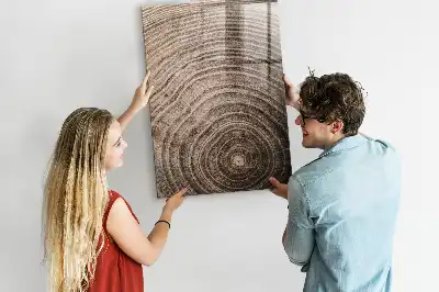 Beschreibbare Magnettafel mit Baumringe Motiv