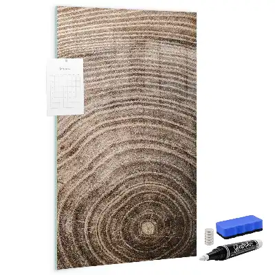 Beschreibbare Magnettafel mit Baumringe Motiv