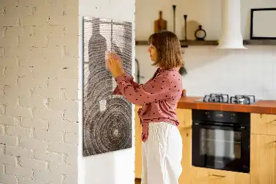 Beschreibbare Magnettafel mit Baumringe Motiv