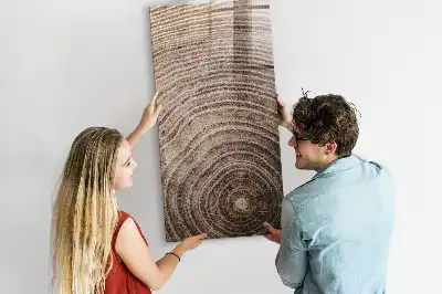 Beschreibbare Magnettafel mit Baumringe Motiv