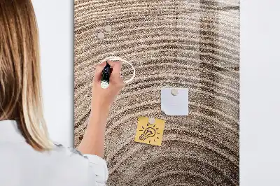 Beschreibbare Magnettafel mit Baumringe Motiv