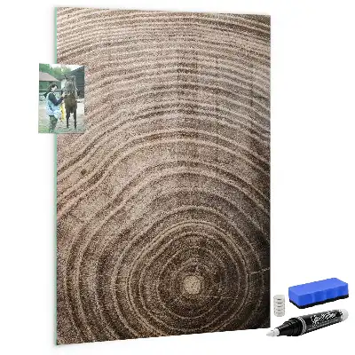 Beschreibbare Magnettafel mit Baumringe Motiv
