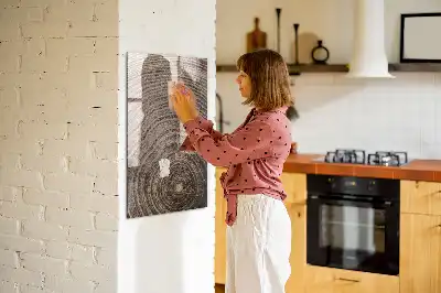Beschreibbare Magnettafel mit Baumringe Motiv