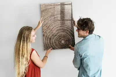 Beschreibbare Magnettafel mit Baumringe Motiv