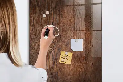 Magnettafel zum Beschreiben aus dunklem Holz