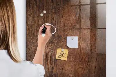 Magnettafel zum Beschreiben aus dunklem Holz