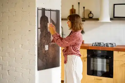 Magnettafel zum Beschreiben aus dunklem Holz