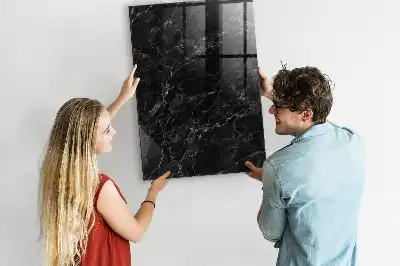 Magnettafel zum Beschreiben in dunkler Marmoroptik
